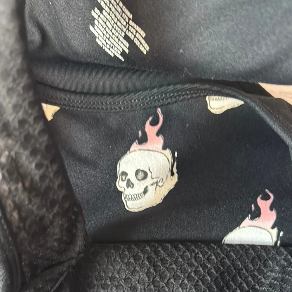 Torrid Black Skull Print Racerback Sports Bra
